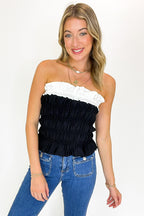 Uniquely Darling Color Block Ruffle Top - FINAL SALE - Madison and Mallory