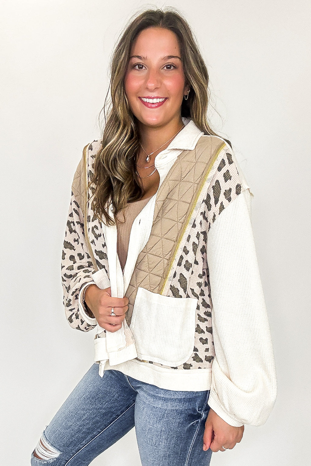 Untamed Edge Animal Print Contrast Shacket - FINAL SALE - Madison and Mallory