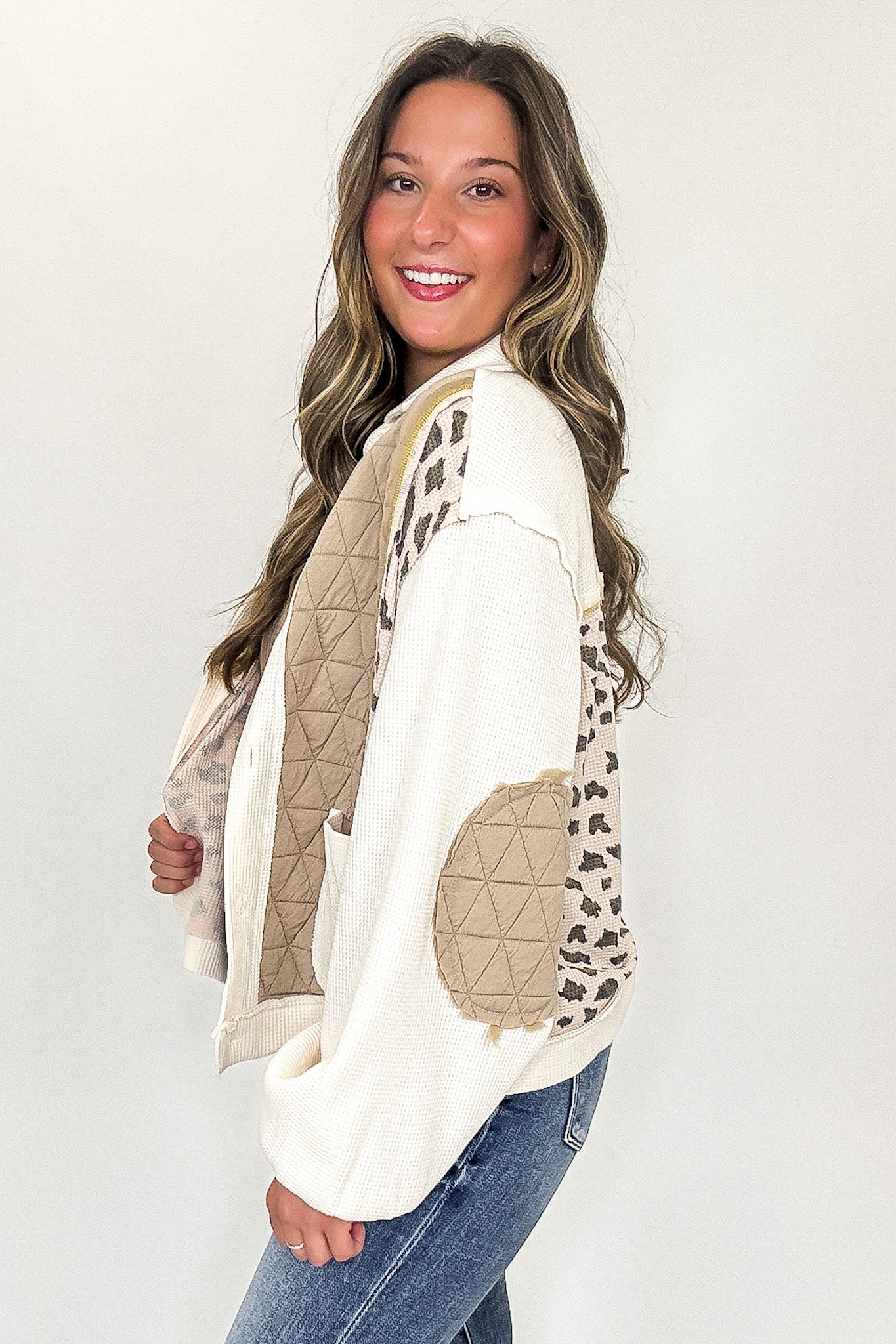 Untamed Edge Animal Print Contrast Shacket - Madison and Mallory