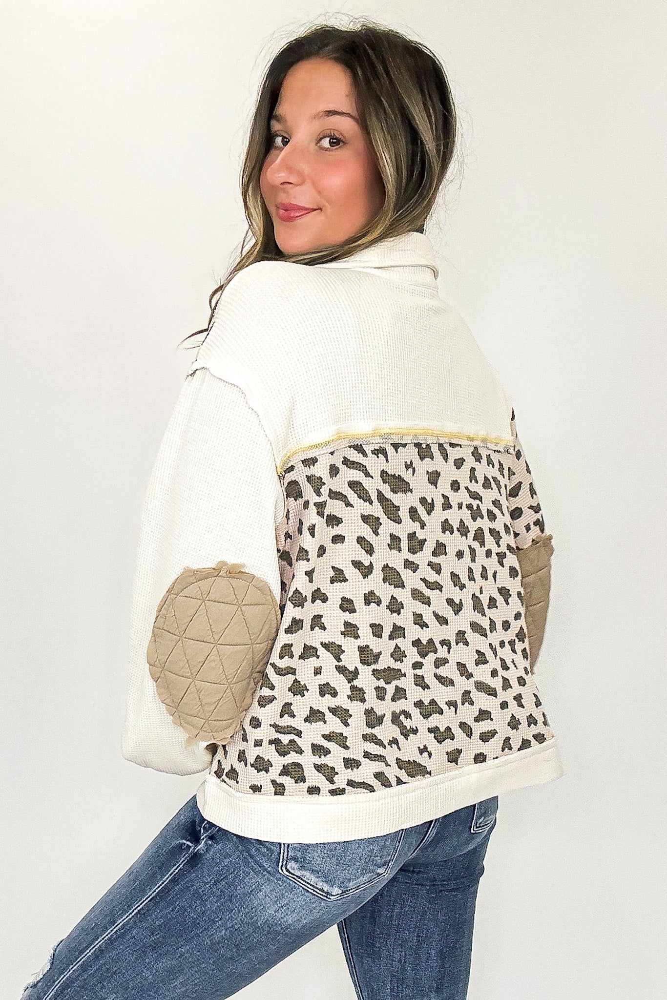 Untamed Edge Animal Print Contrast Shacket - Madison and Mallory