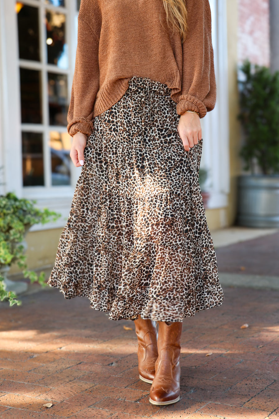 Untamed Tiers Animal Print Maxi Skirt - Madison and Mallory