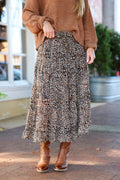 S / Leopard Untamed Tiers Animal Print Maxi Skirt - FINAL SALE - Madison and Mallory