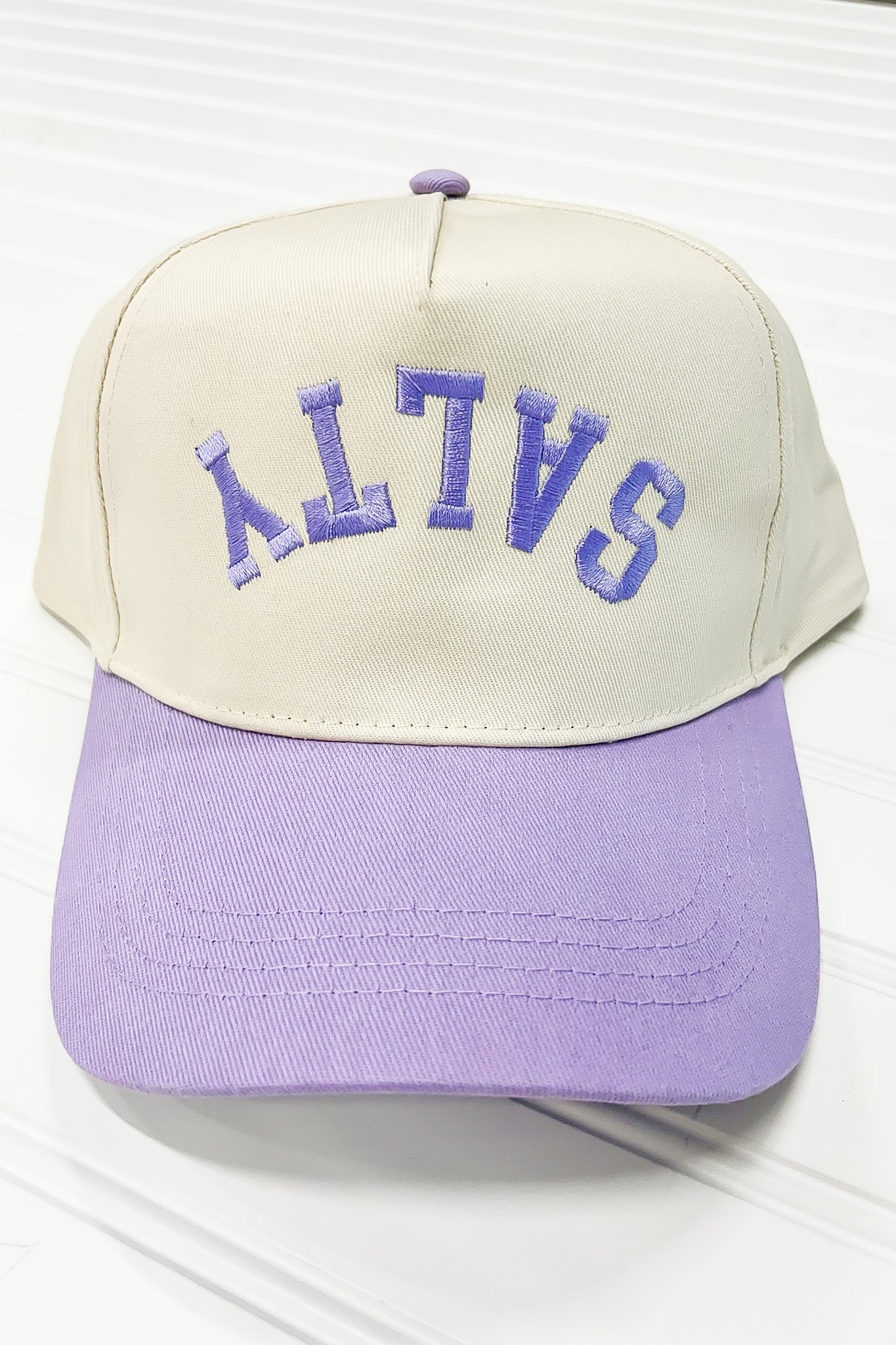 Lavender Upside Down SALTY Embroidered Hat - Madison and Mallory
