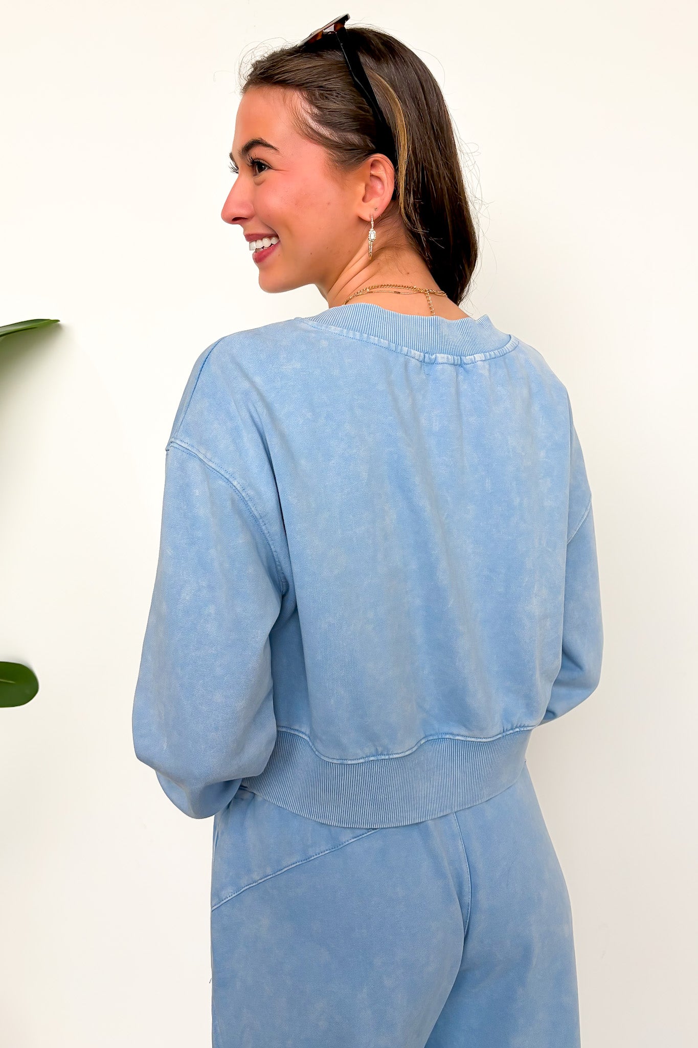 Urban Ease Mineral Wash V-Neck Pullover - Madison and Mallory