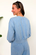 Urban Ease Mineral Wash V-Neck Pullover - Madison and Mallory
