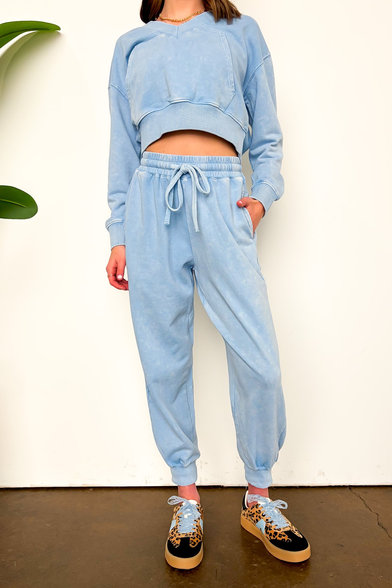 S / Washed Sky Blue Urban Ease Mineral Washed Joggers - Madison and Mallory