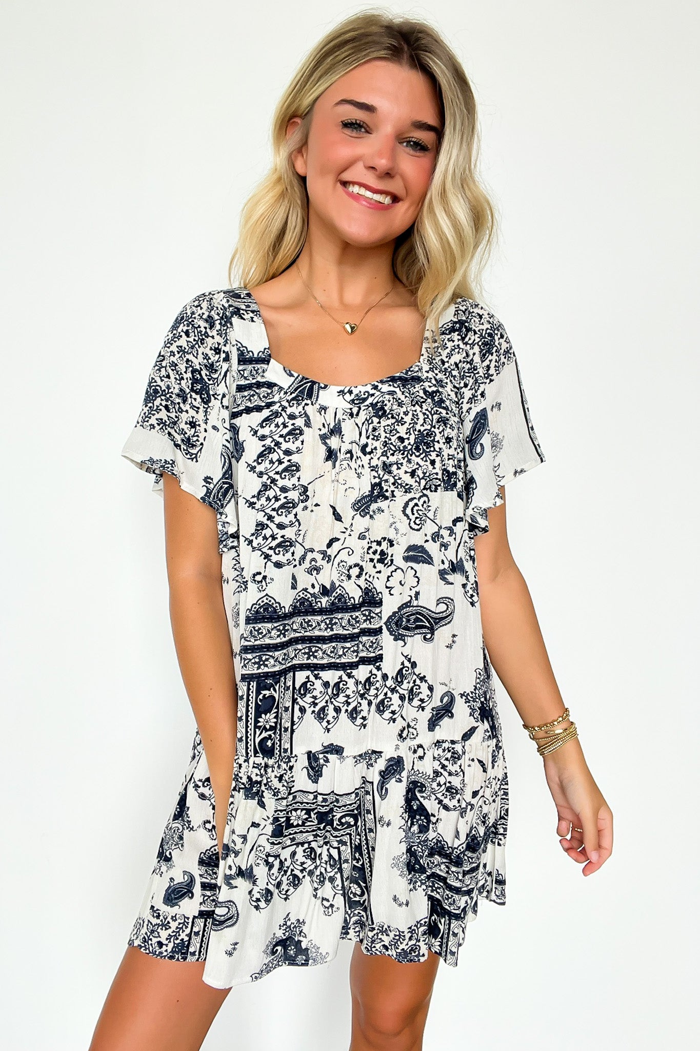  Valla Bandana Print Flowy Tunic Dress - FINAL SALE - Madison and Mallory