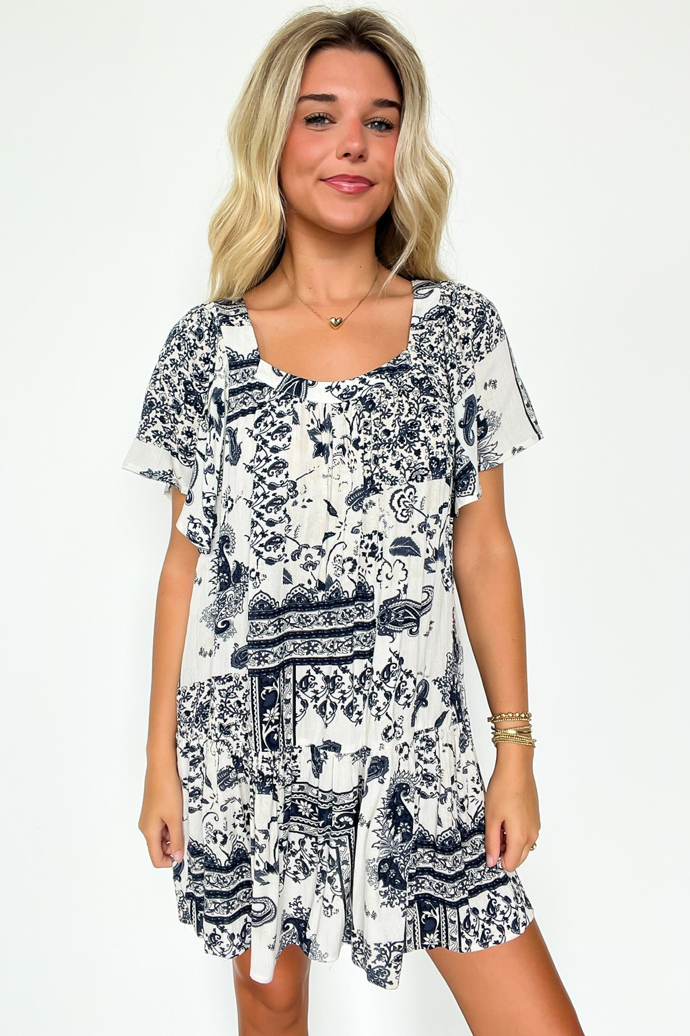  Valla Bandana Print Flowy Tunic Dress - FINAL SALE - Madison and Mallory