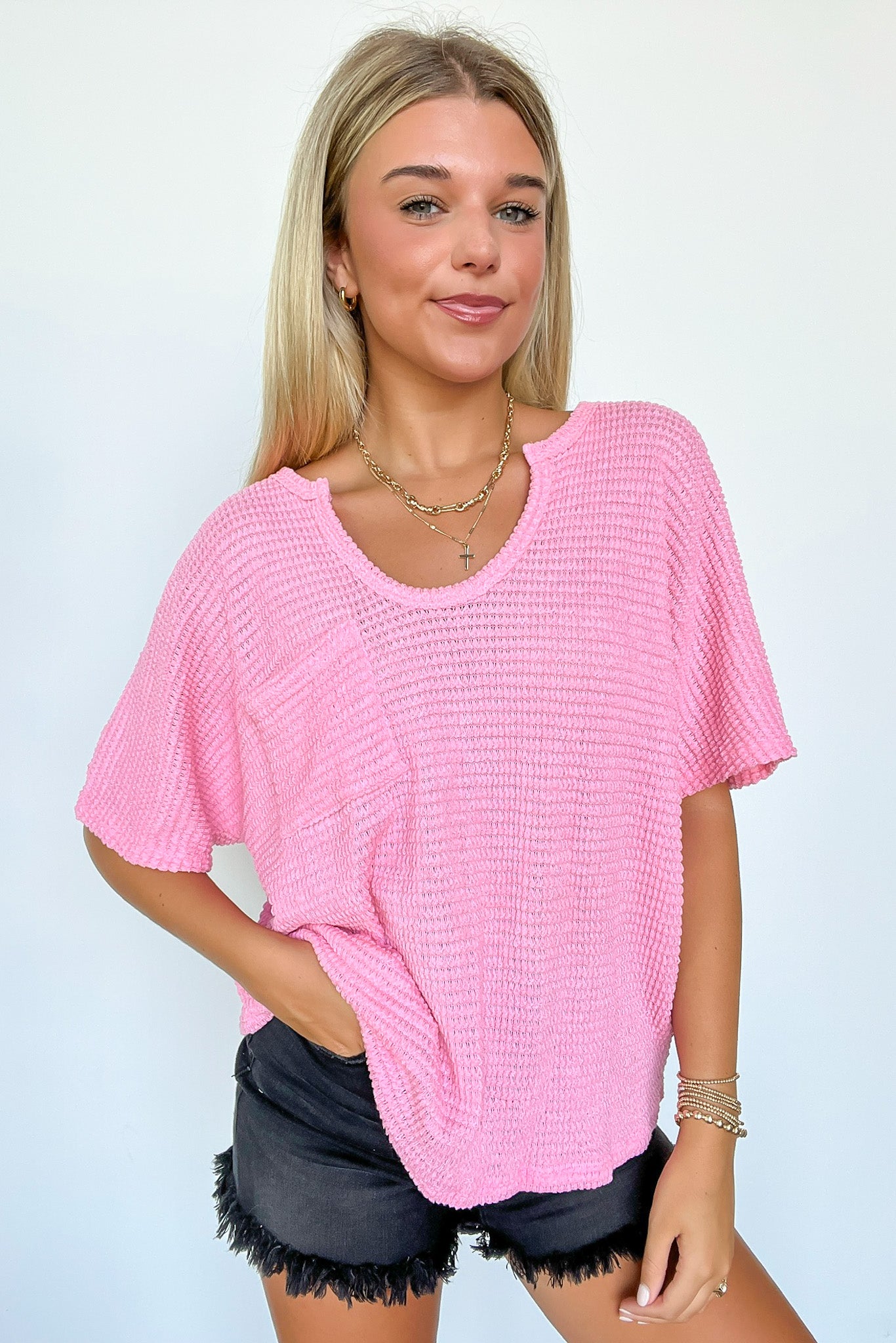 Varnie Knit U-Neck Pocket Top - FINAL SALE - Madison and Mallory