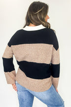 Varsity Lines Striped Collared Polo Top - FINAL SALE - Madison and Mallory