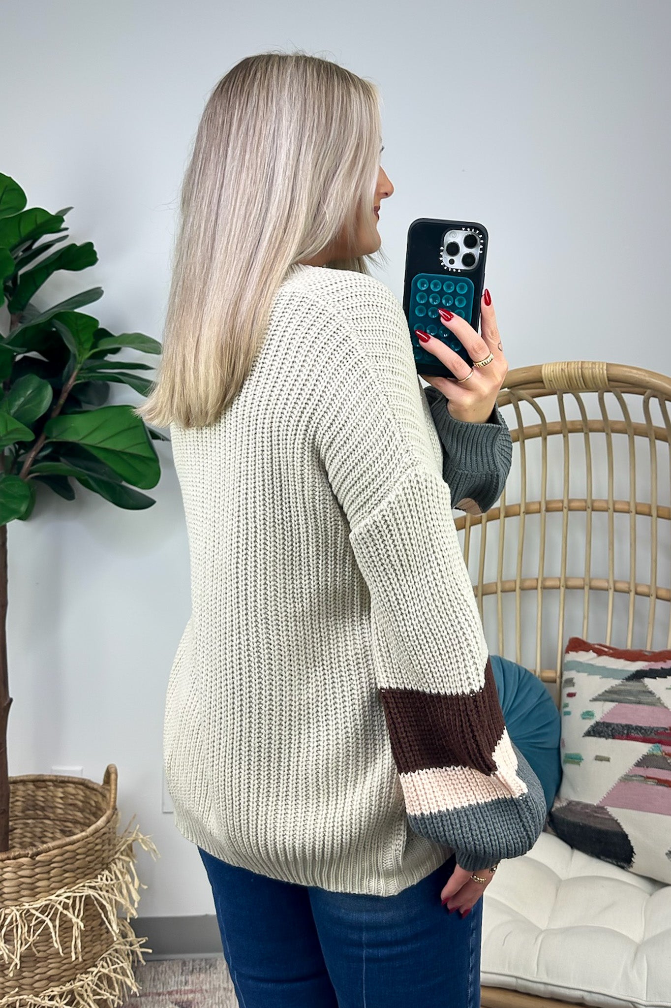  Velaris Color Block Puff Sleeve Sweater - FINAL SALE - Madison and Mallory