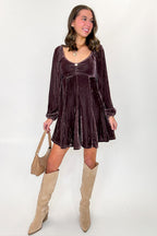 Velour Bloom Flare Dress - FINAL SALE - Madison and Mallory