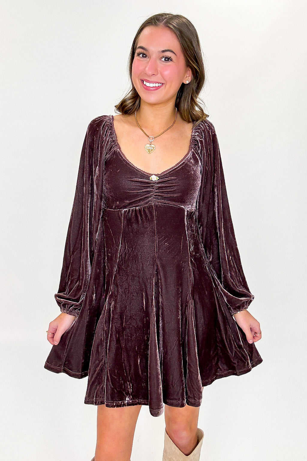 Velour Bloom Flare Dress - FINAL SALE - Madison and Mallory