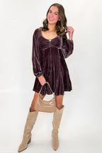 Velour Bloom Flare Dress - FINAL SALE - Madison and Mallory