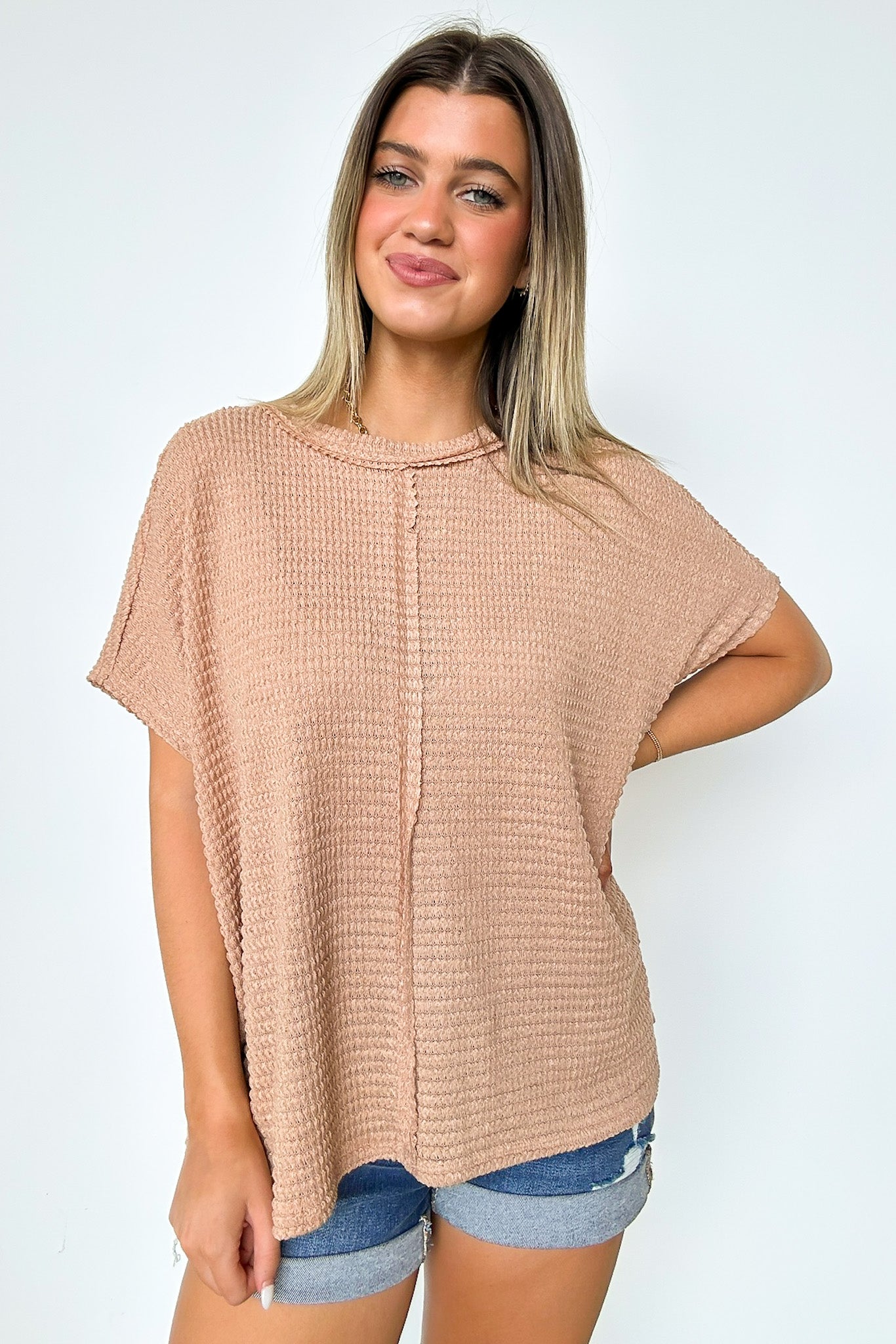  Viana Jacquard Open Knit Dolman Top - BACK IN STOCK - Madison and Mallory