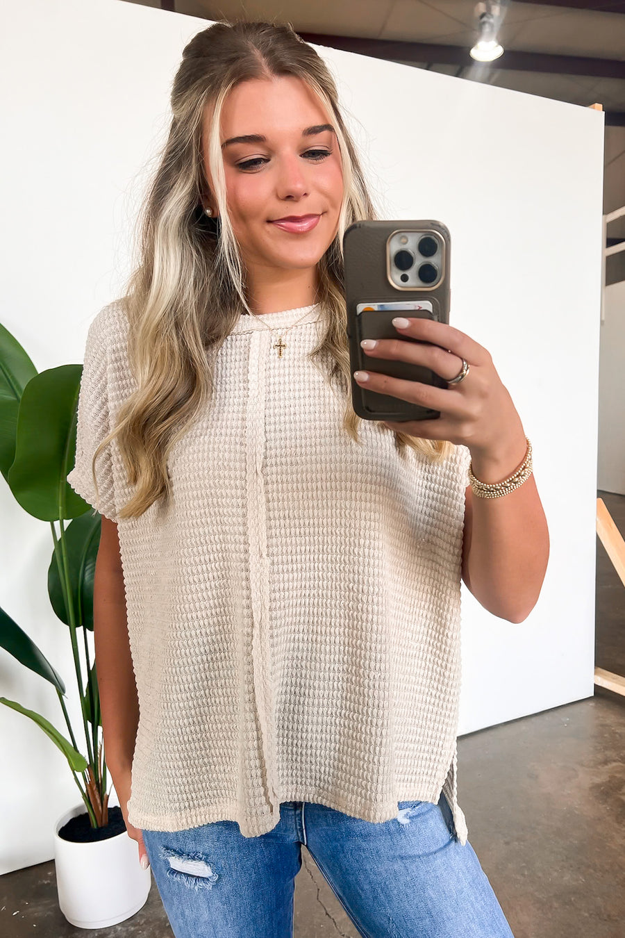 Viana Jacquard Open Knit Dolman Top - FINAL SALE - Madison and Mallory