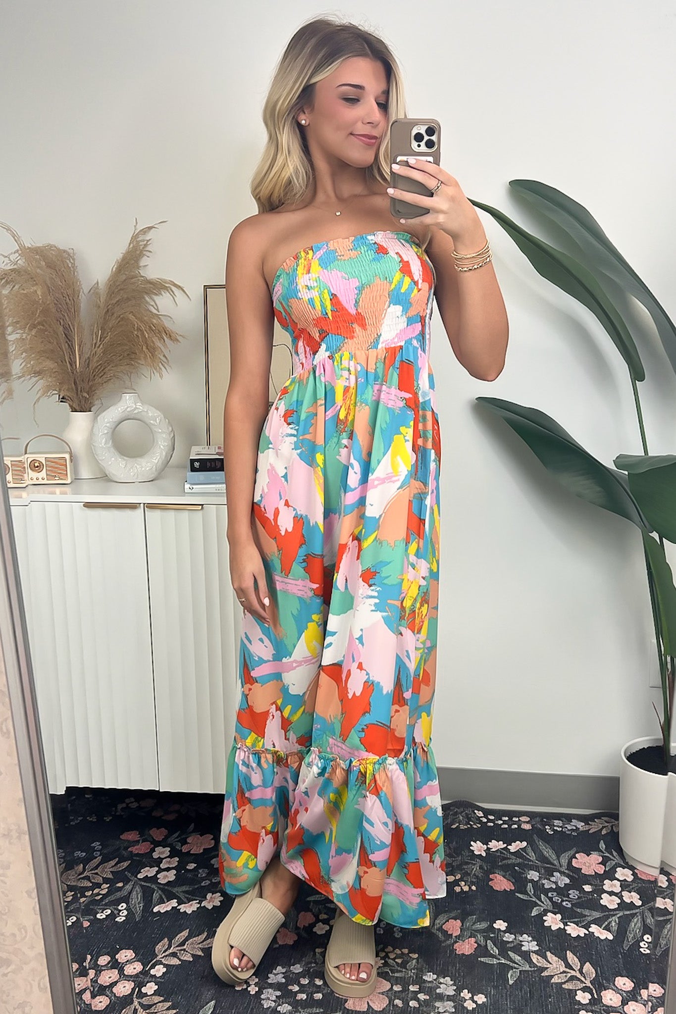 S / Mint Vibrant Getaway Abstract Maxi Dress - Madison and Mallory