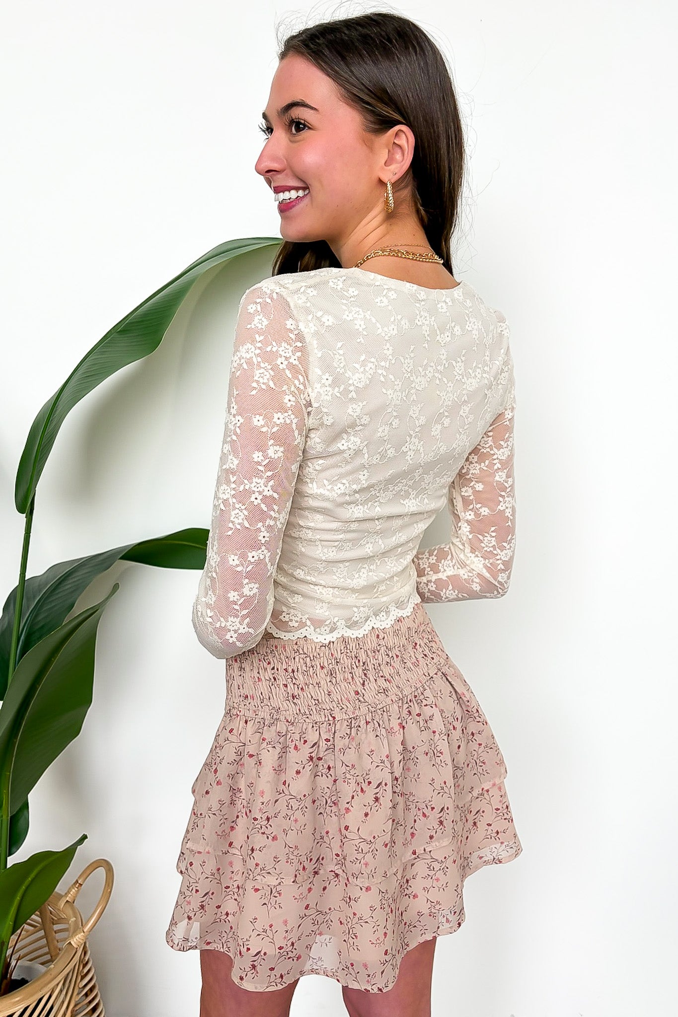 Victorian Whisper Scalloped Lace Long Sleeve Top - Madison and Mallory