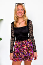 Violet Dreams Floral Flounce Skort - Madison and Mallory