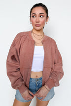 Rust / S Vintage Drift Acid Washed Fleece Jacket - Madison and Mallory