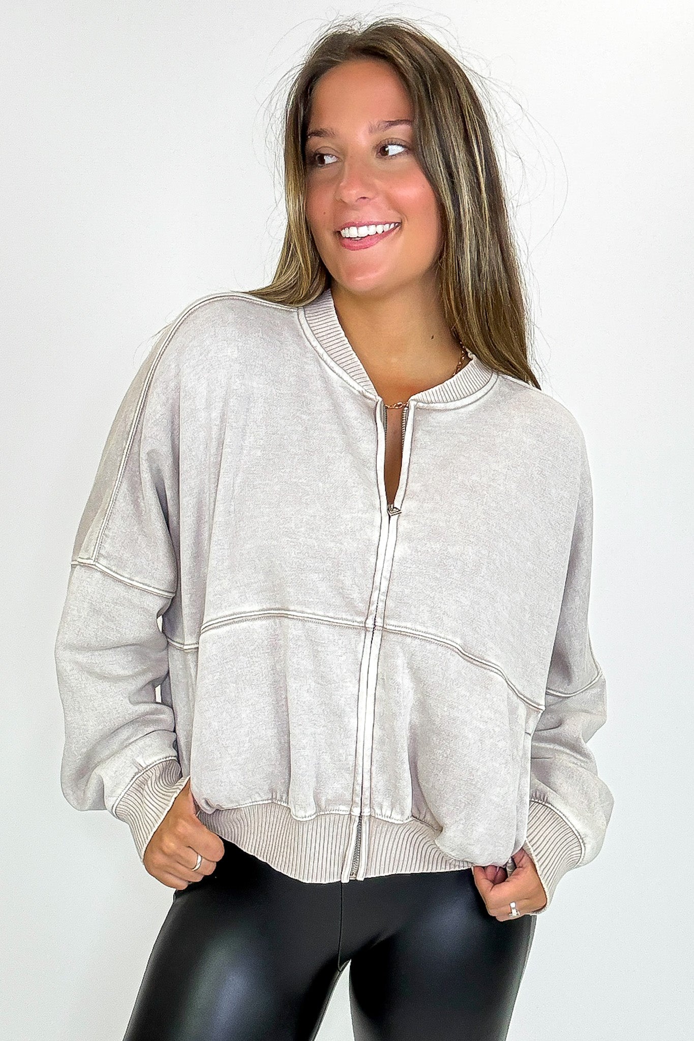 Vintage Drift Acid Washed Fleece Jacket - Madison and Mallory