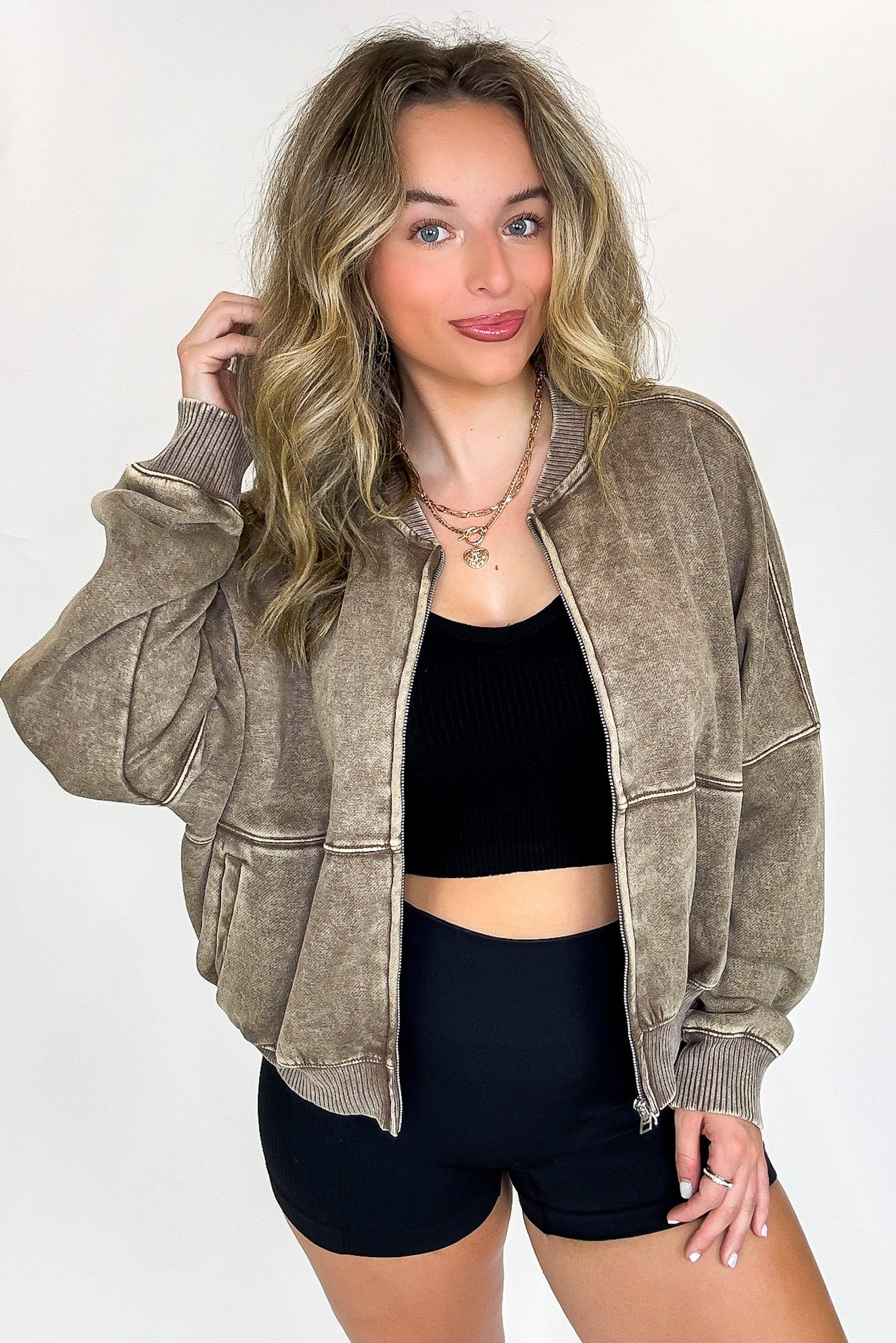 Vintage Drift Acid Washed Fleece Jacket - Madison and Mallory
