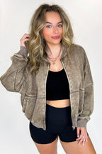 Vintage Drift Acid Washed Fleece Jacket - Madison and Mallory