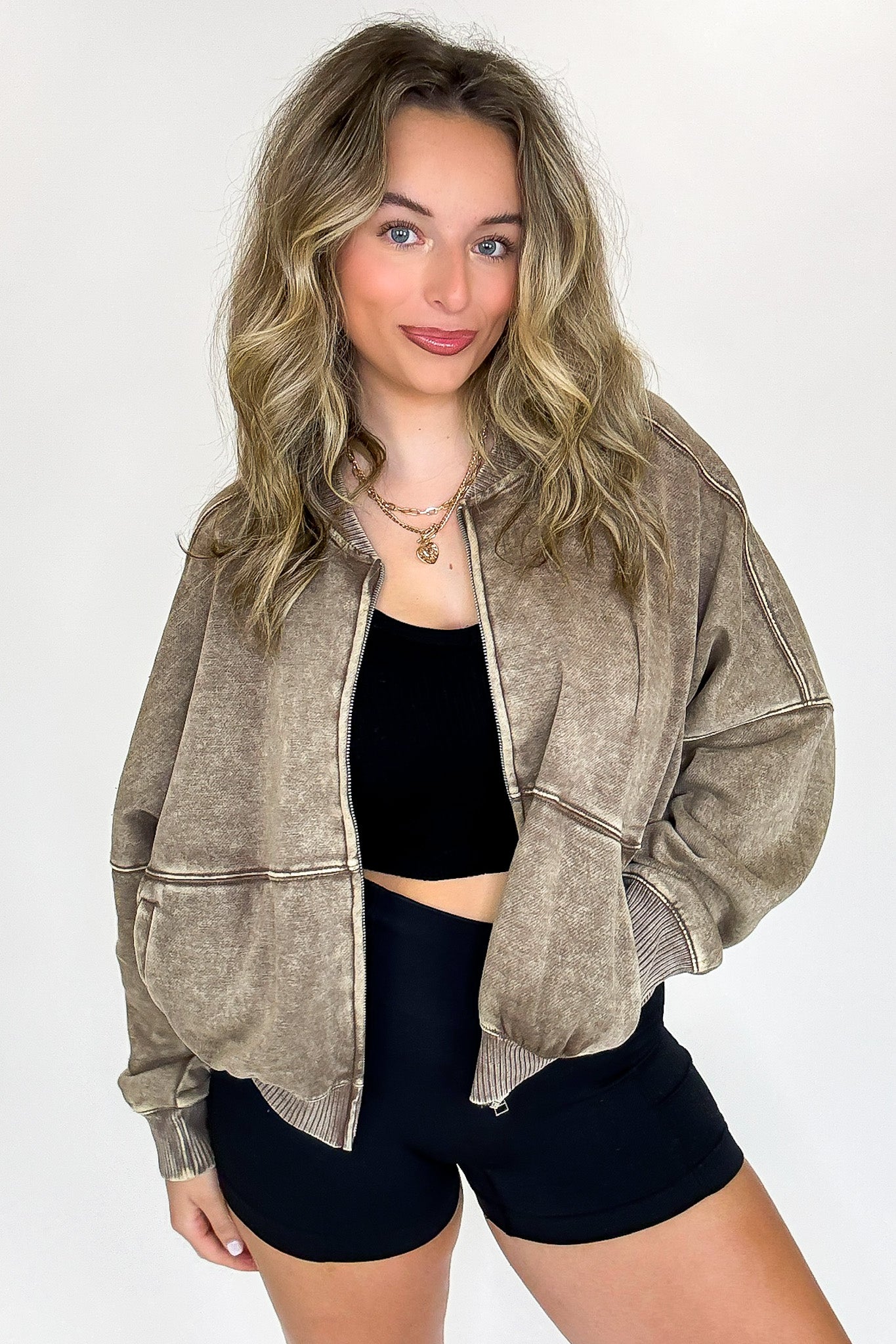 Vintage Drift Acid Washed Fleece Jacket - Madison and Mallory