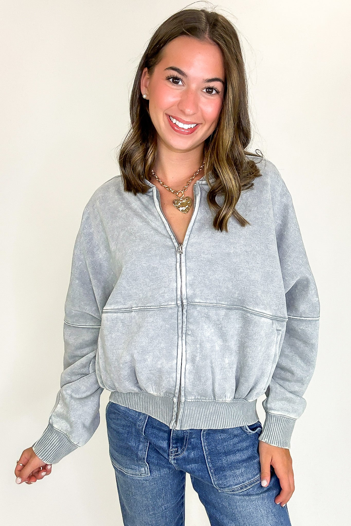 Vintage Drift Acid Washed Fleece Jacket - Madison and Mallory