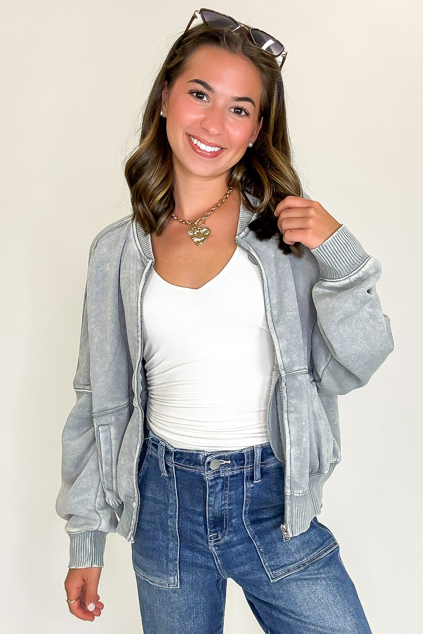 Vintage Drift Acid Washed Fleece Jacket - Madison and Mallory