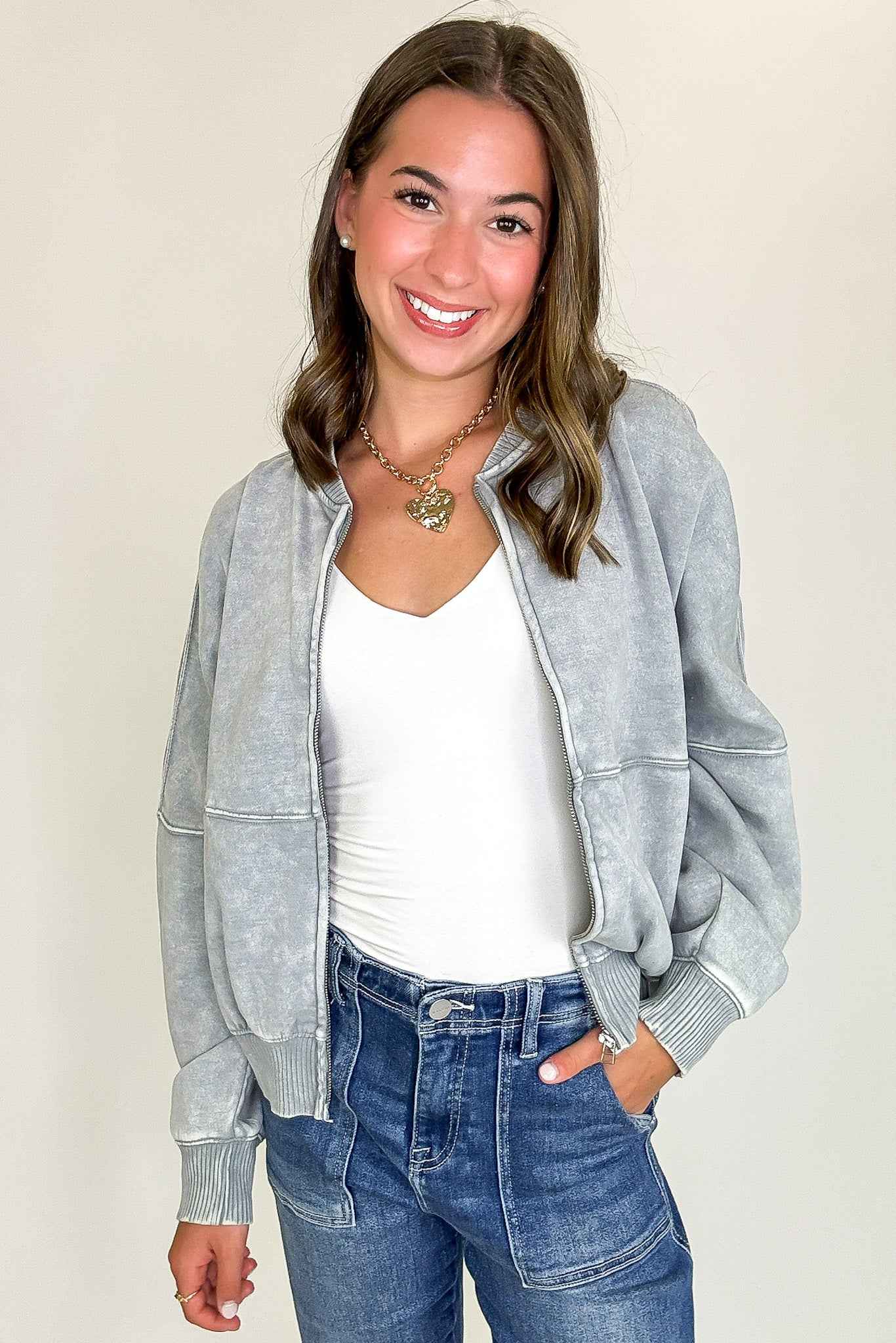 Vintage Drift Acid Washed Fleece Jacket - Madison and Mallory