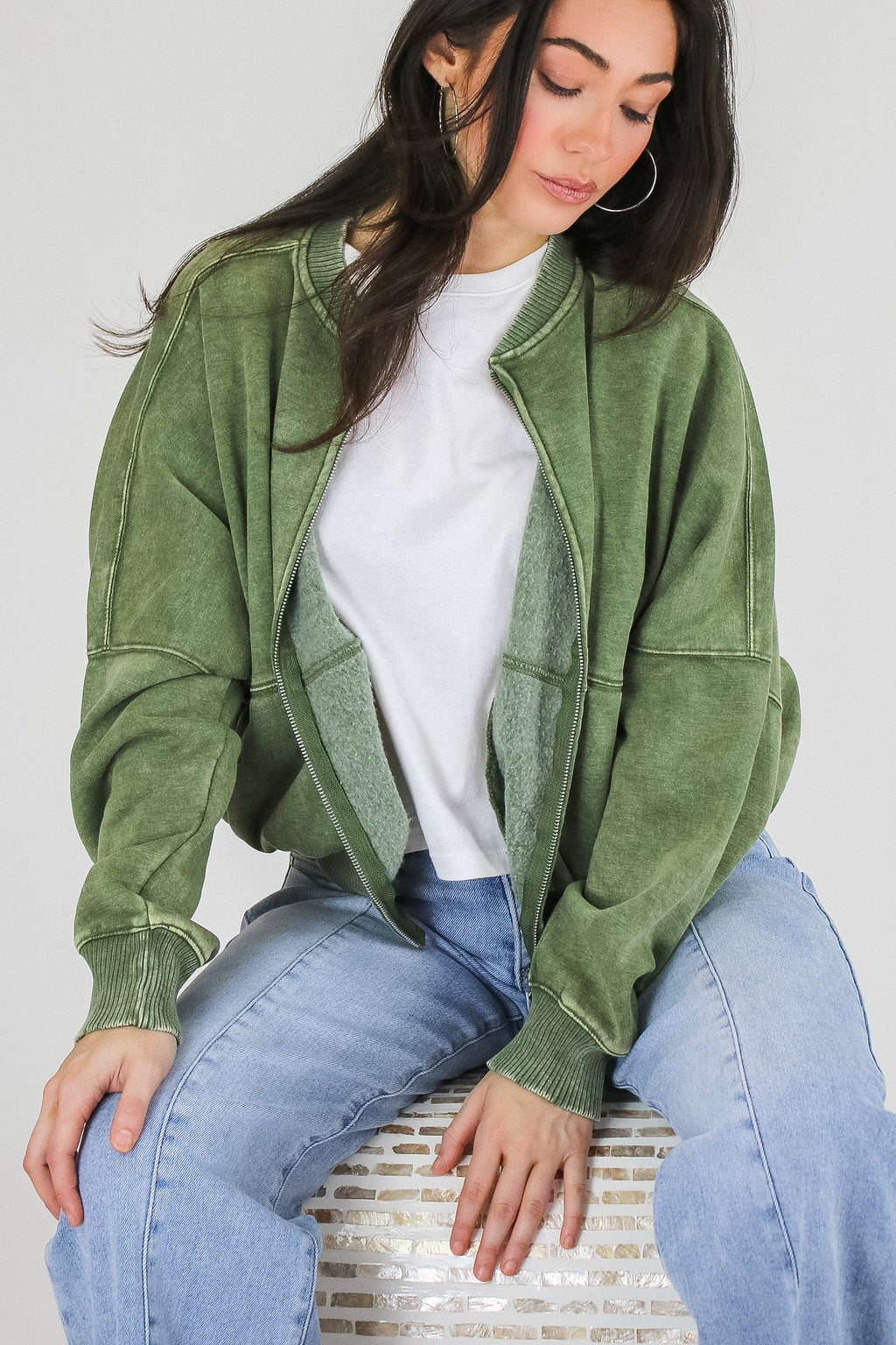 Vintage Drift Acid Washed Fleece Jacket
