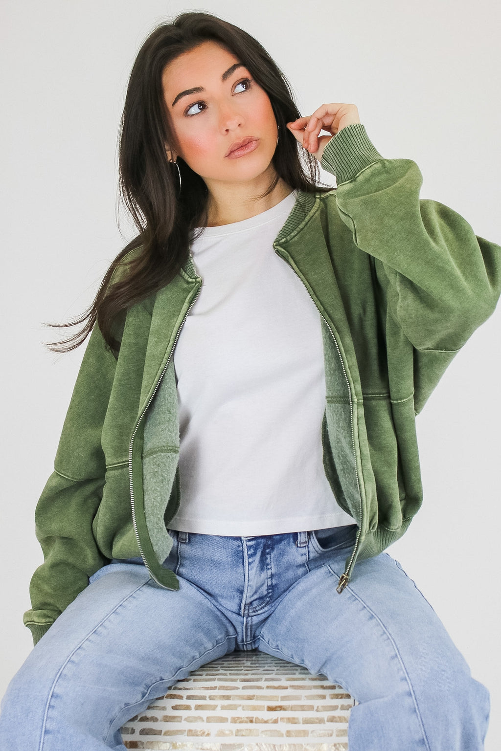 Vintage Drift Acid Washed Fleece Jacket - Madison and Mallory