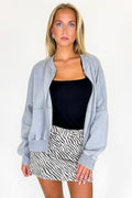 Sleet / S Vintage Drift Acid Washed Fleece Jacket - Madison and Mallory