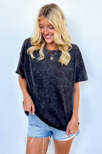 Vintage Edge Washed Drop Shoulder Top - Madison and Mallory