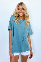 Vintage Edge Washed Drop Shoulder Top - Madison and Mallory