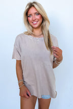 Vintage Edge Washed Drop Shoulder Top - Madison and Mallory