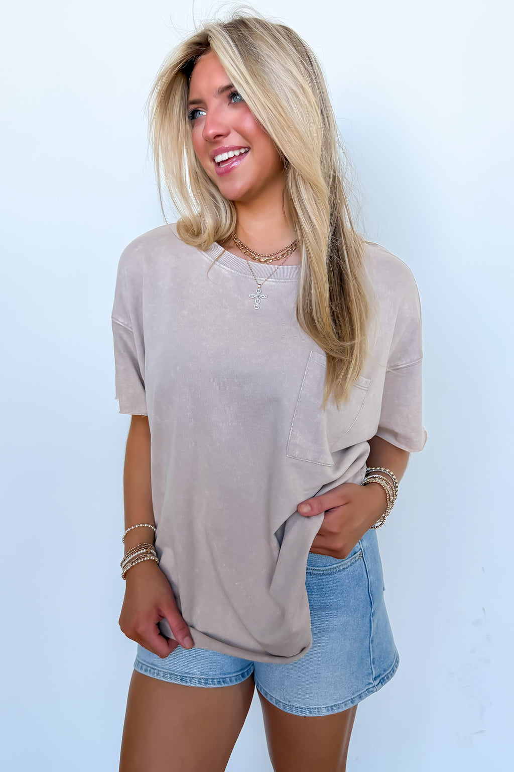 Vintage Edge Washed Drop Shoulder Top - BACK IN STOCK - Madison and Mallory