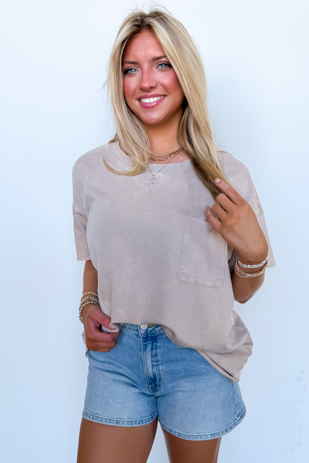 Vintage Edge Washed Drop Shoulder Top - BACK IN STOCK - Madison and Mallory