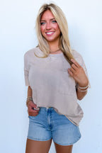 Vintage Edge Washed Drop Shoulder Top - Madison and Mallory