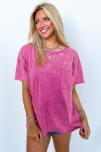 Vintage Edge Washed Drop Shoulder Top