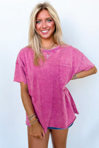 Vintage Edge Washed Drop Shoulder Top