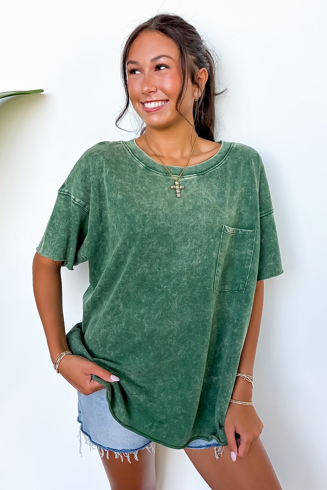 Vintage Edge Washed Drop Shoulder Top - BACK IN STOCK