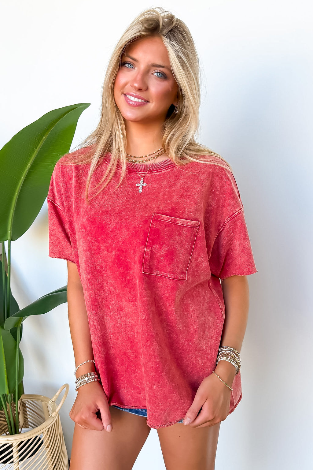 Vintage Edge Washed Drop Shoulder Top - BACK IN STOCK - Madison and Mallory