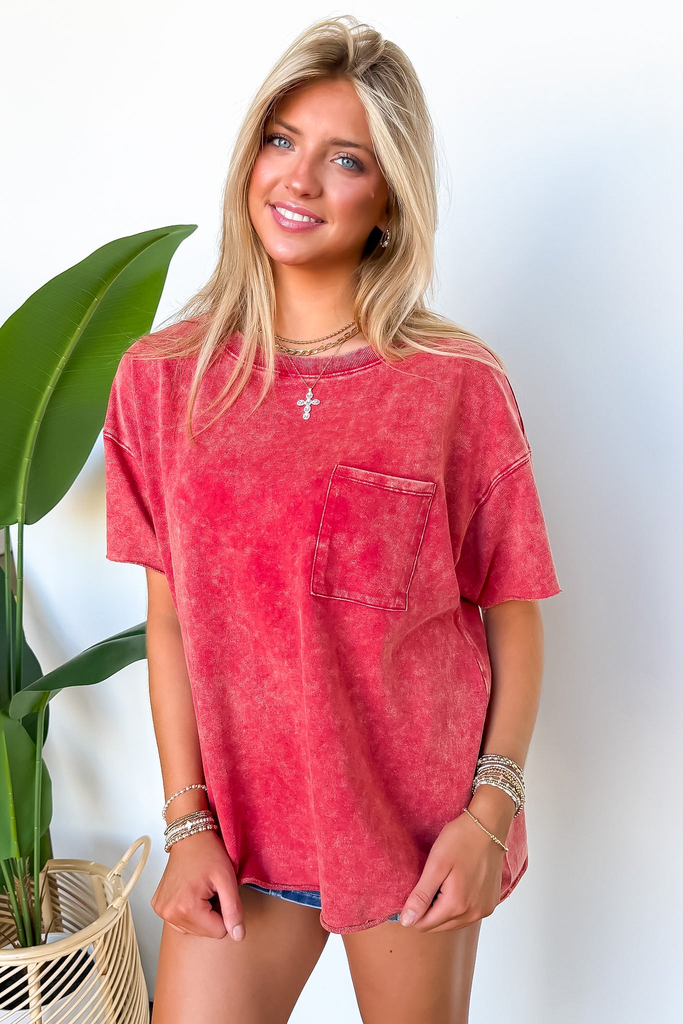 Vintage Edge Washed Drop Shoulder Top - BACK IN STOCK - Madison and Mallory