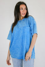 Vintage Edge Washed Drop Shoulder Top
