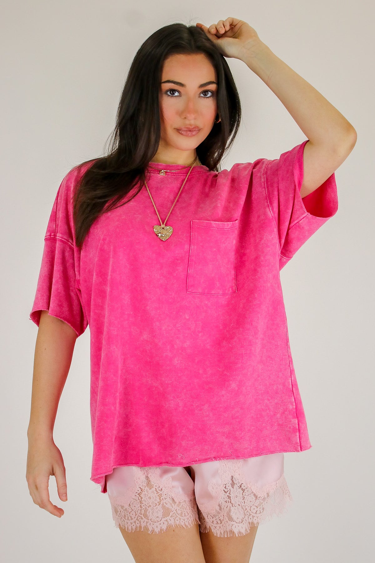 Vintage Edge Washed Drop Shoulder Top