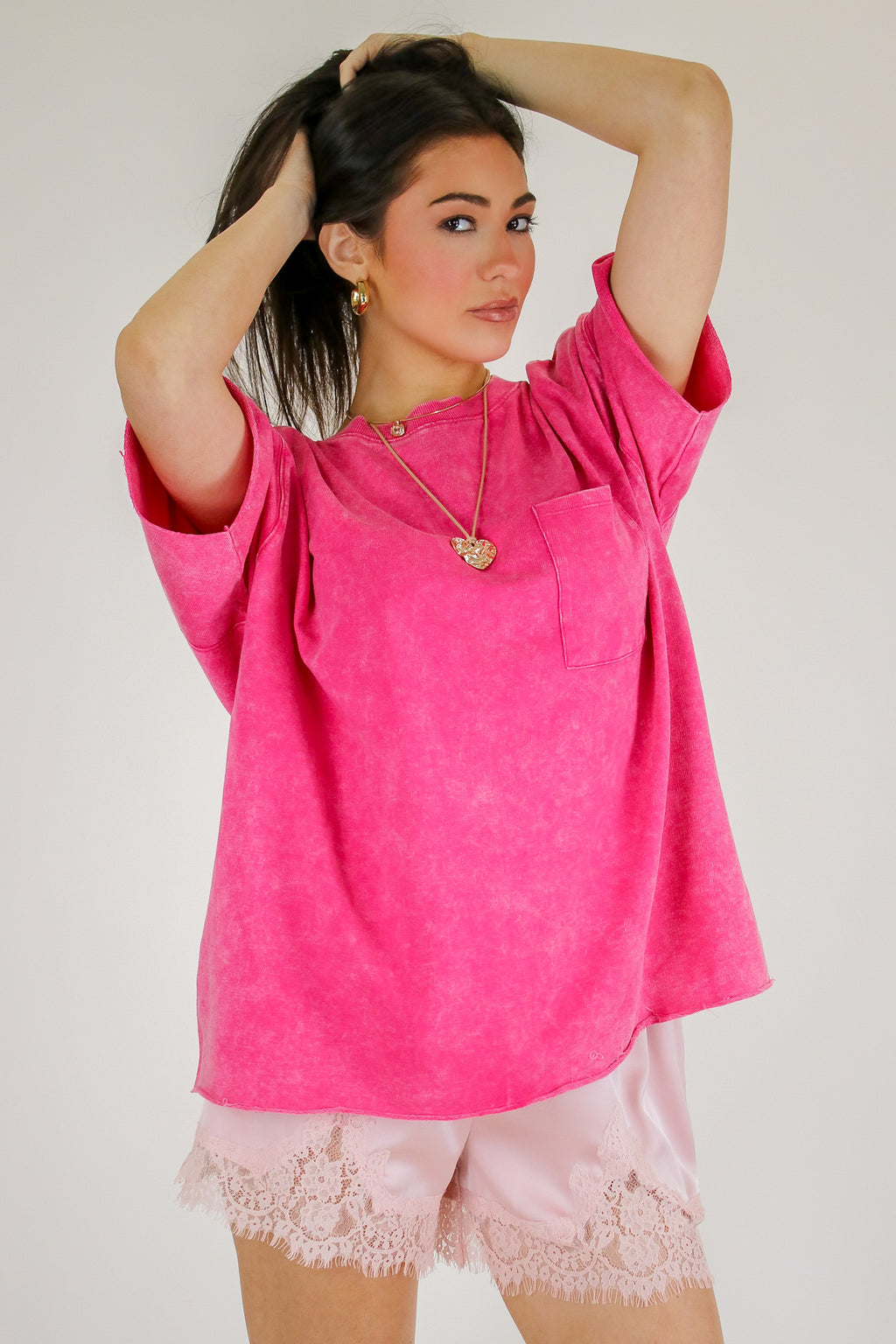 Vintage Edge Washed Drop Shoulder Top