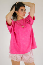 Vintage Edge Washed Drop Shoulder Top