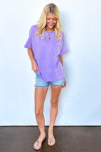 Vintage Edge Washed Drop Shoulder Top - Madison and Mallory